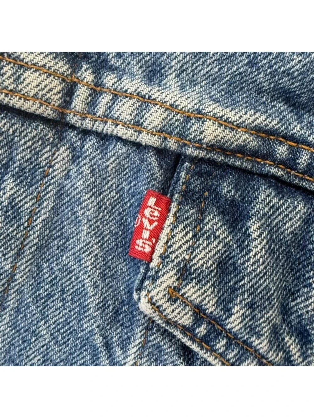 VIntage Levis Type 3 Trucker Jacket Mens Large Light Wash 90s Made in USA